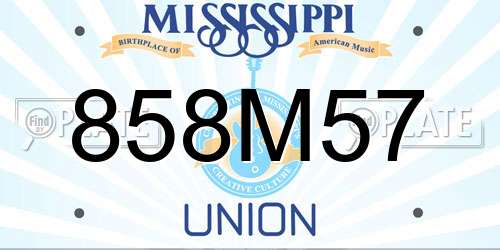 858M57 Mississippi License Plate