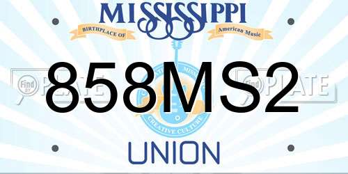 858MS2 Mississippi License Plate