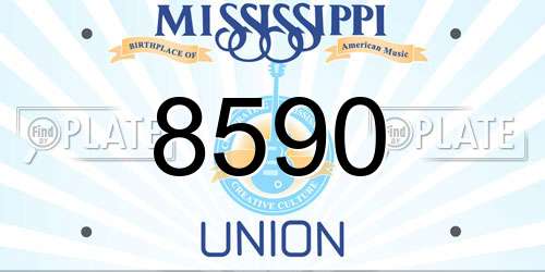 8590 Mississippi License Plate