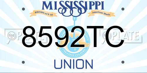 8592TC Mississippi License Plate