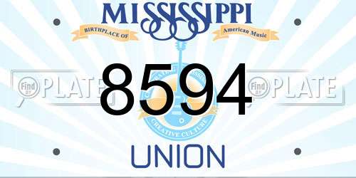 8594 Mississippi License Plate