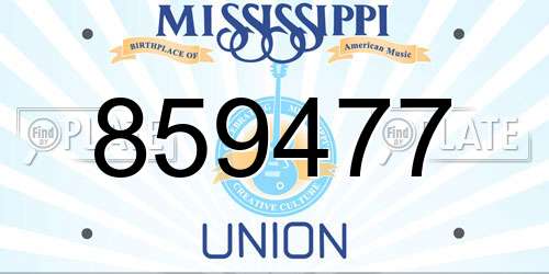 859477 Mississippi License Plate