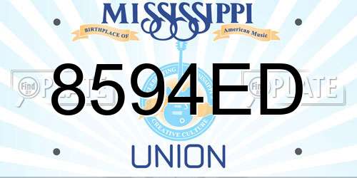 8594ED Mississippi License Plate