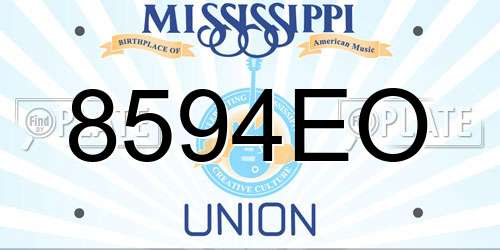 8594EO Mississippi License Plate