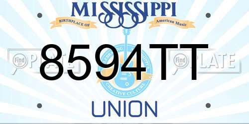 8594TT Mississippi License Plate