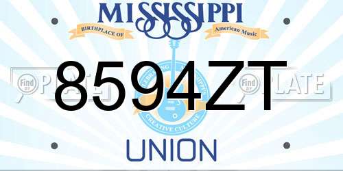8594ZT Mississippi License Plate