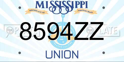 8594ZZ Mississippi License Plate