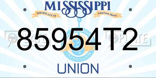 85954T2 Mississippi License Plate