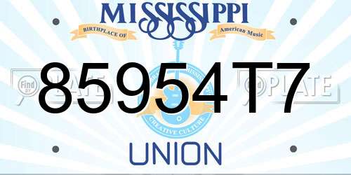 85954T7 Mississippi License Plate