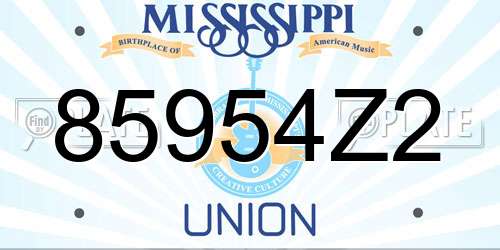 85954Z2 Mississippi License Plate