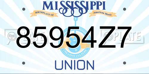85954Z7 Mississippi License Plate