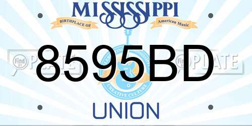 8595BD Mississippi License Plate
