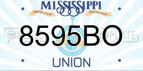 8595BO Mississippi License Plate