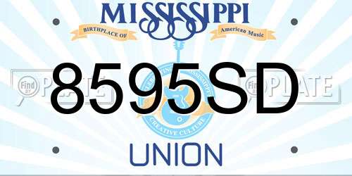 8595SD Mississippi License Plate