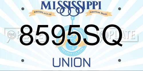 8595SQ Mississippi License Plate