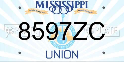 8597ZC Mississippi License Plate