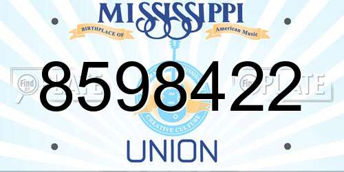 8598422 Mississippi License Plate