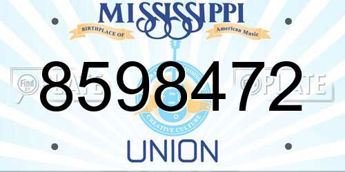 8598472 Mississippi License Plate