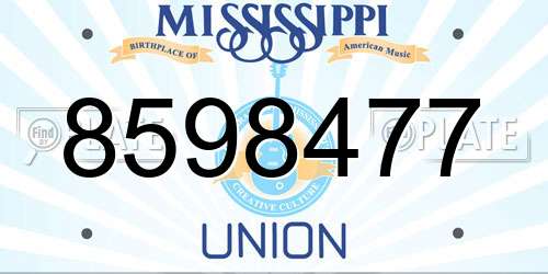 8598477 Mississippi License Plate