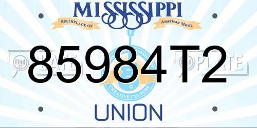 85984T2 Mississippi License Plate