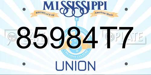 85984T7 Mississippi License Plate
