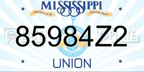 85984Z2 Mississippi License Plate