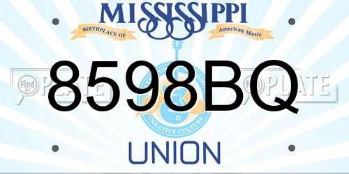 8598BQ Mississippi License Plate