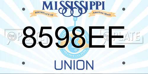 8598EE Mississippi License Plate