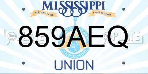 859AEQ Mississippi License Plate