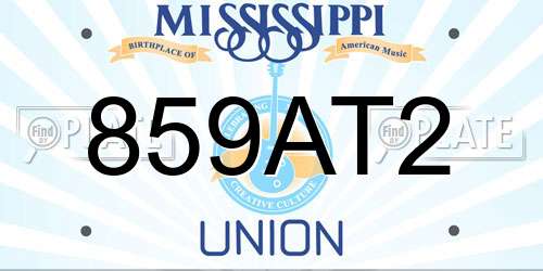 859AT2 Mississippi License Plate