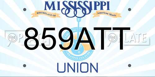 859ATT Mississippi License Plate