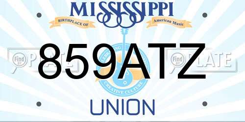 859ATZ Mississippi License Plate
