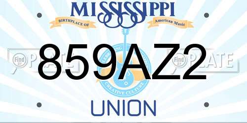 859AZ2 Mississippi License Plate