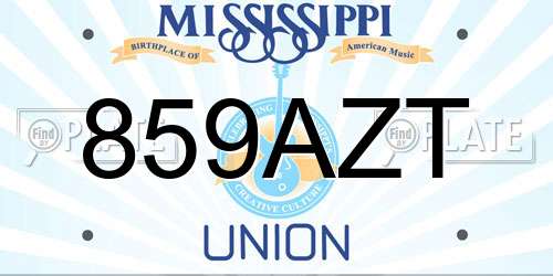 859AZT Mississippi License Plate