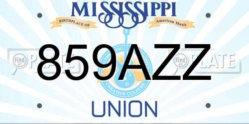 859AZZ Mississippi License Plate