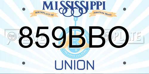 859BBO Mississippi License Plate