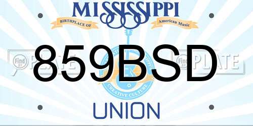 859BSD Mississippi License Plate
