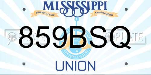 859BSQ Mississippi License Plate