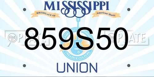 859S50 Mississippi License Plate