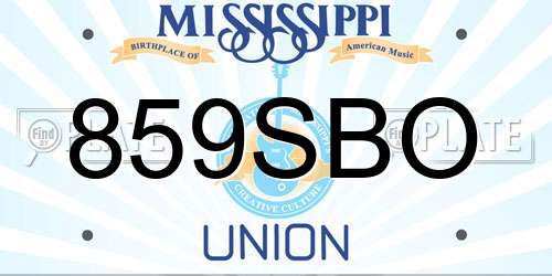 859SBO Mississippi License Plate