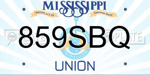 859SBQ Mississippi License Plate