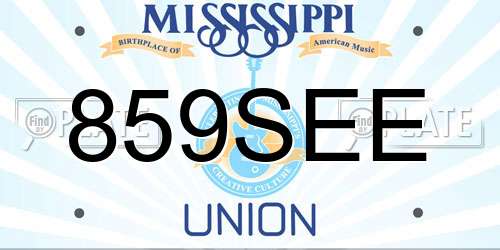 859SEE Mississippi License Plate