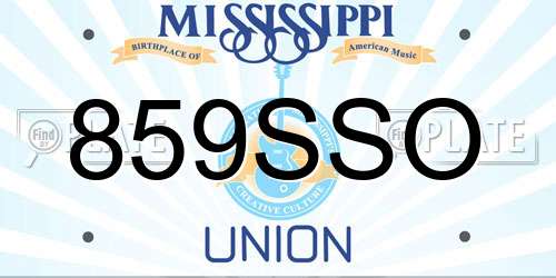 859SSO Mississippi License Plate