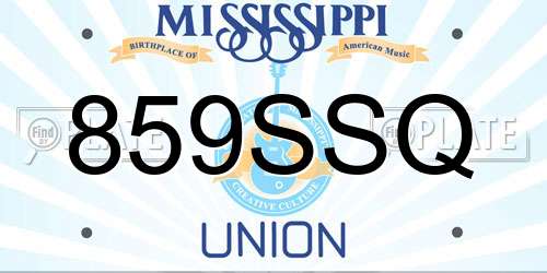 859SSQ Mississippi License Plate