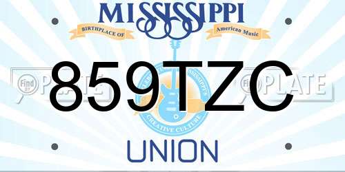 859TZC Mississippi License Plate