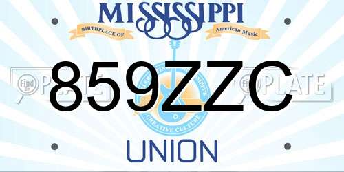 859ZZC Mississippi License Plate