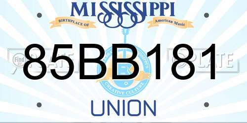 85BB181 Mississippi License Plate