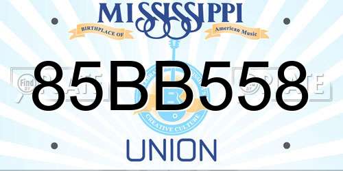 85BB558 Mississippi License Plate