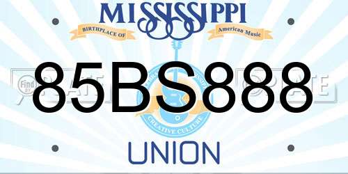 85BS888 Mississippi License Plate