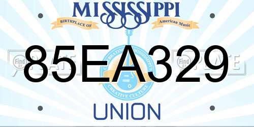 85EA329 Mississippi License Plate